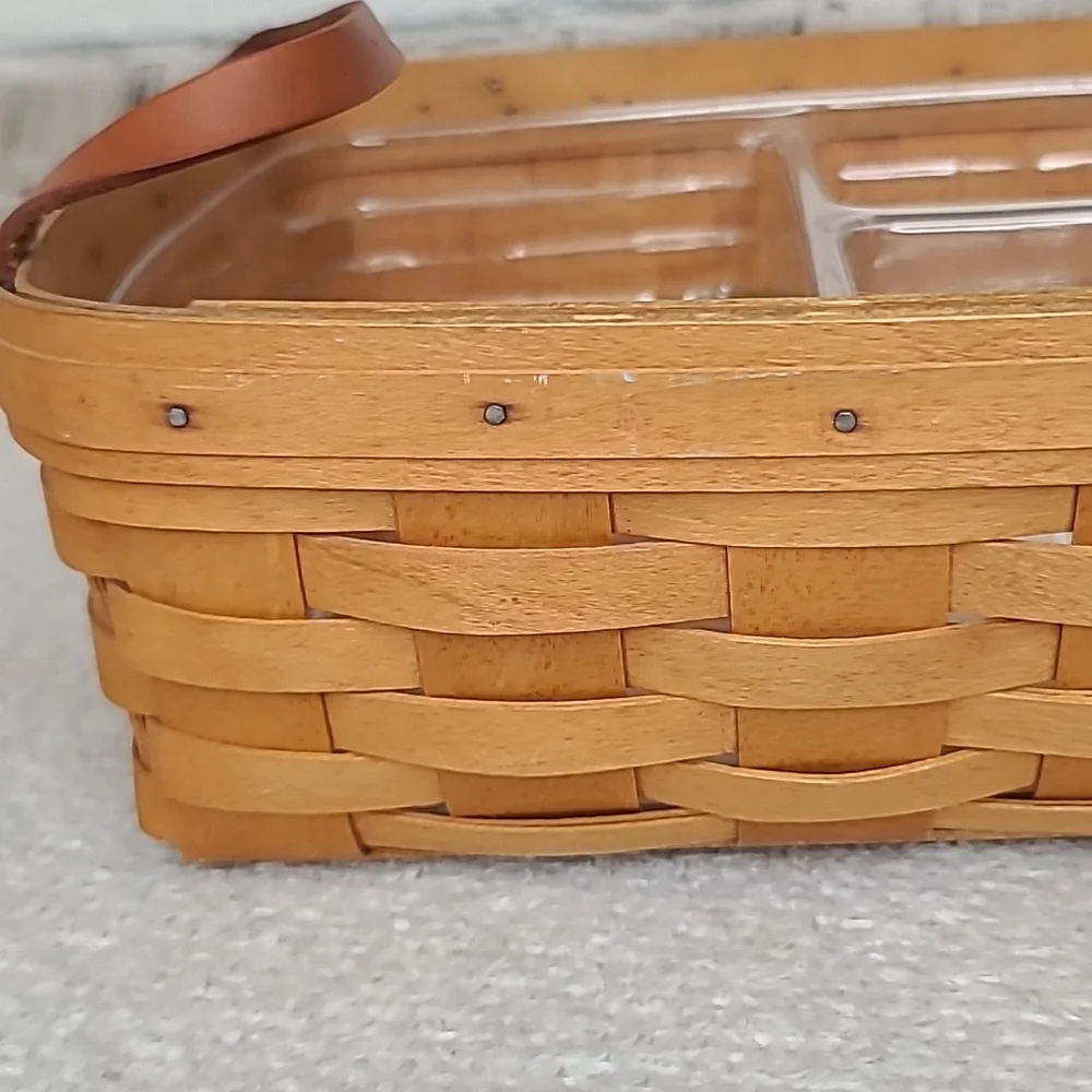 Longaberger Woven Handmade Vintage 2000 Pantry Basket 12327 w/Organizing Insert